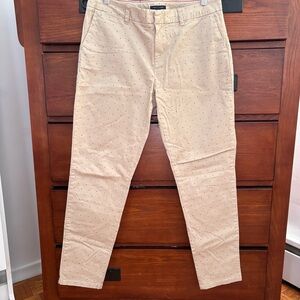 Tommy Hilfiger Beige Hampton Stretch Slim Chino Pants Micro H Print Size 8